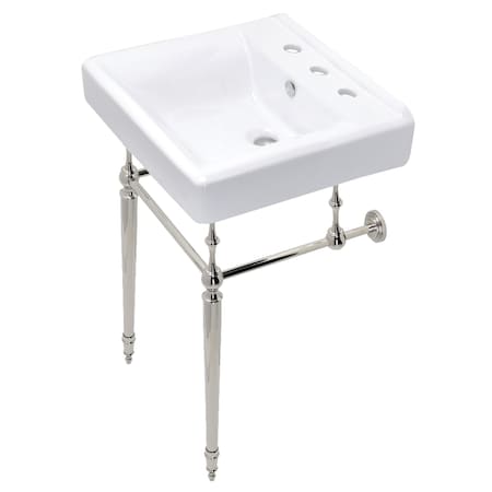 Fauceture KVPB2018W86 Edwardian 20" Console Sink Set, Polished Nickel KVPB2018W86